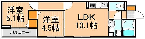 レクシア南花畑 302｜東京都足立区南花畑3丁目(賃貸アパート2LDK・3階・46.53㎡)の写真 その2