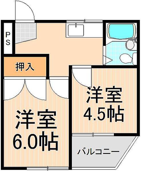 Ｓ－ビレッジ島根 202｜東京都足立区島根2丁目(賃貸マンション2K・2階・24.24㎡)の写真 その2