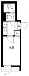 APT西新井 201 2階1Kの間取り