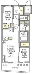 テラス北千住 2LDKの間取図画像