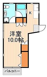 栄ハイム 1Kの間取図画像