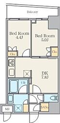 Alivis五反野 2DKの間取図画像