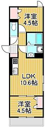 セレスティア南花畑3 2LDKの間取図画像