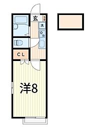第10ヒカリパーク 1Kの間取図画像