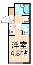 ミレアビターレ北千住 1Kの間取図画像