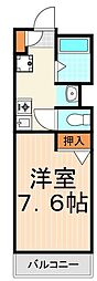 カーサベルデ 1Kの間取図画像