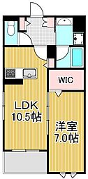 Le SOLEIL(ル・ソレイユ) 1LDKの間取図画像