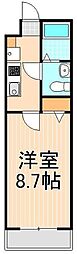 アーバハイツ扇大橋 1Kの間取図画像