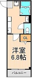 メゾン・セルクルドゥ 1Kの間取図画像