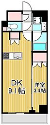 アークマーク竹ノ塚 1LDKの間取図画像