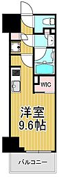 ザ・パークハビオ北千住 ワンルームの間取図画像