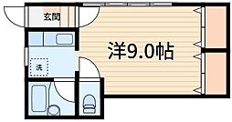 駒形アパート 1Kの間取図画像