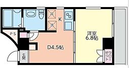 リフレックスナカネ2 1DKの間取図画像