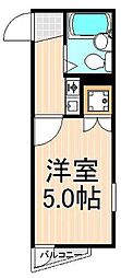 ゼネラルハイツ北千住 1Kの間取図画像