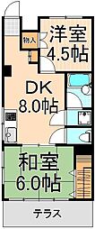 サンポミエール 2DKの間取図画像