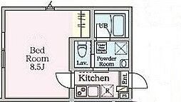 ビエンタ溝の口 2階1Kの間取り