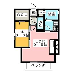 ミルトハウス 3階1LDKの間取り