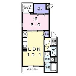 カサ・ベル 1LDKの間取図画像