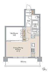 オープンブルーム二子 1LDKの間取図画像