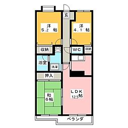 鷺沼ドルチェヴィータ 3LDKの間取図画像