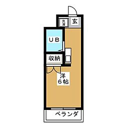 ラッスルリバー二子 ワンルームの間取図画像