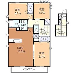 ベルクレスト 3LDKの間取図画像