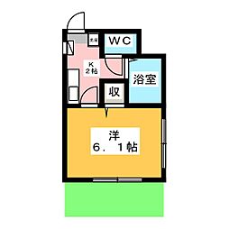 ルミエール 1Kの間取図画像