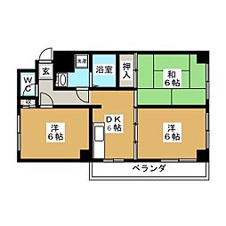 サン・クレスト 3DKの間取図画像