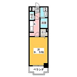 ラフィナート 1Kの間取図画像