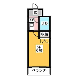 グレースランド宮崎台 1Kの間取図画像