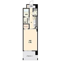 カーサグランデ 1Kの間取図画像