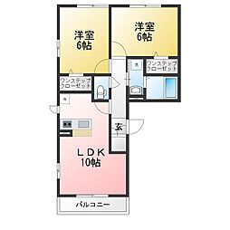 プレ・デ・ラ・リビエール2 2LDKの間取図画像