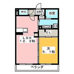 メゾンヴィクトワール梶ヶ谷 1LDKの間取図画像