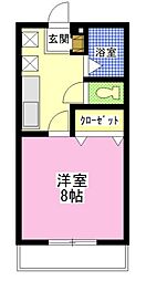 パークサイドなんばA 1Kの間取図画像