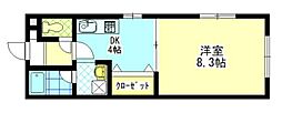 クルーズイン 1DKの間取図画像