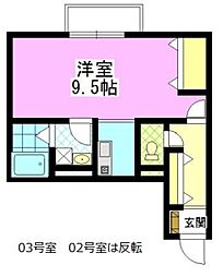 ニダンジュ 1Kの間取図画像