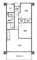 クレール野田 2LDKの間取図画像