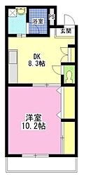 豊成107番館 1DKの間取図画像