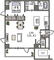 Via 蔵用 1LDKの間取図画像