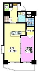 アリビオ高柳 1LDKの間取図画像