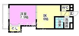 ピュアベルデ医大南 1DKの間取図画像