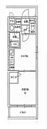 piacere医大南 1DKの間取図画像