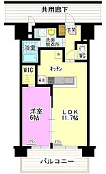 シティマンション衆楽 1LDKの間取図画像