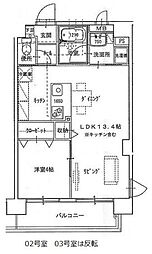 PIAGLORIA東古松 1LDKの間取図画像