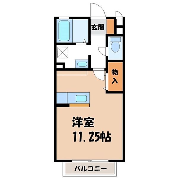 グランドール ｜栃木県宇都宮市江曽島5丁目(賃貸アパート1R・1階・30.03㎡)の写真 その2