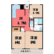 NAKAHARA 3  ｜ 栃木県宇都宮市上大曽町（賃貸マンション3DK・4階・56.10㎡） その2