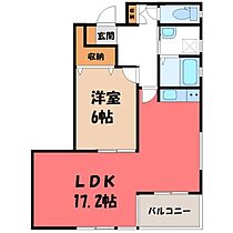 カーサ ヴェール  ｜ 栃木県宇都宮市細谷町（賃貸アパート1LDK・2階・53.41㎡） その2