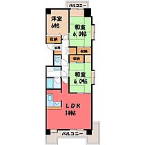 赤羽ハイツ  ｜ 栃木県宇都宮市栄町（賃貸マンション3LDK・7階・80.97㎡） その2