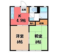 菊地ハイツ C  ｜ 栃木県塩谷郡高根沢町大字宝積寺（賃貸アパート2K・2階・35.91㎡） その2