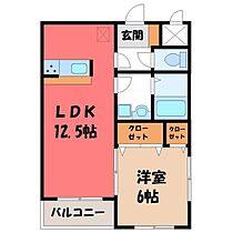 リバーユ B  ｜ 栃木県下都賀郡壬生町大師町（賃貸マンション1LDK・1階・42.79㎡） その2